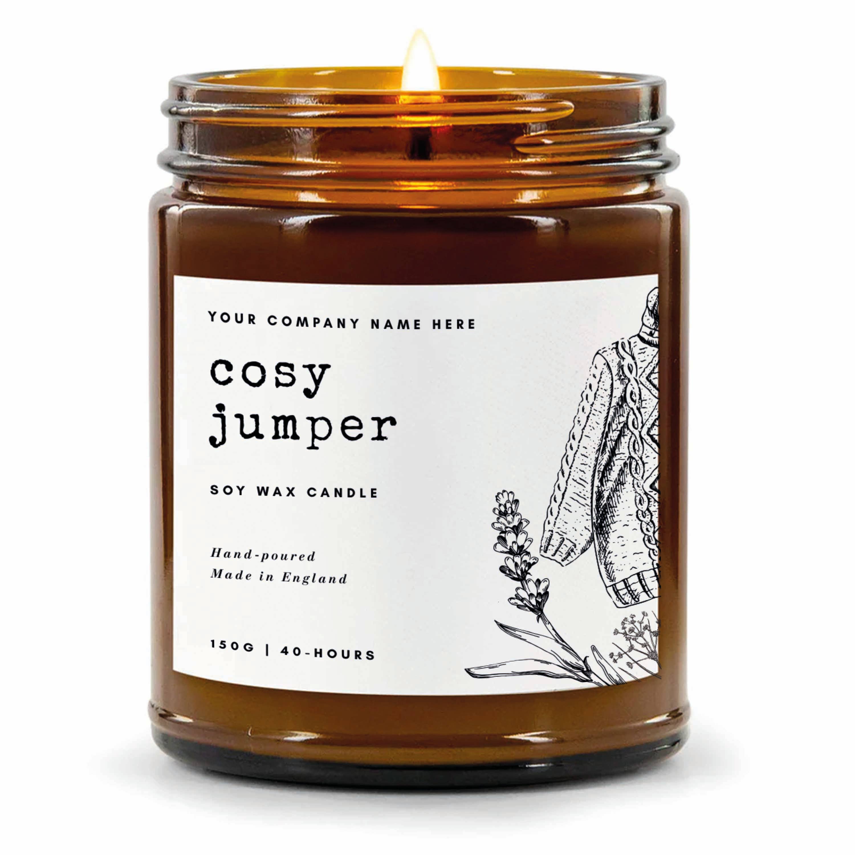 Candle Drop – wholesale Jar/filled candle – Label Style 7 | Wholesale White Label Soy Candle | Amber Jar4