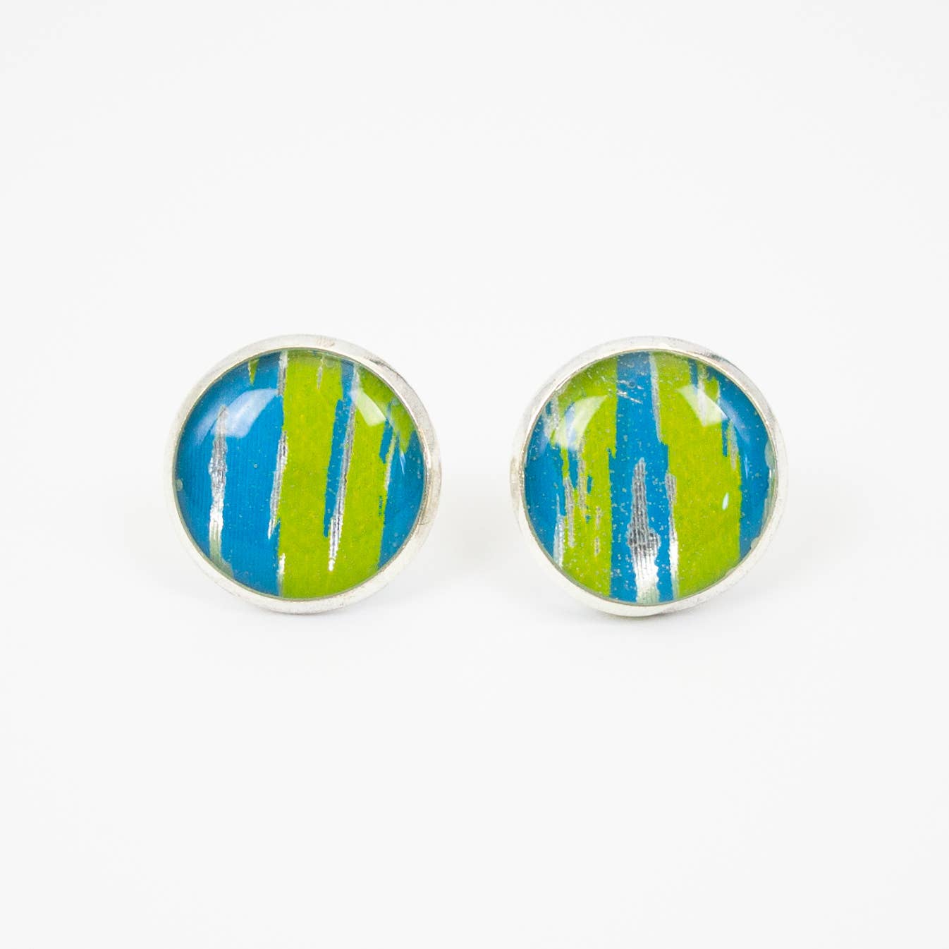 joeyfivecents - Vente Clous d'oreille - Clous - grands argentés, motif de couleur, botanique, jardinage6
