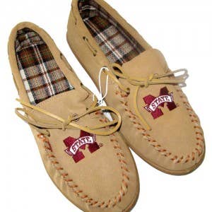 Zapatillas tipo mocasín Mississippi State Bulldogs para hombre, gamuza de vaca para venta al por mayor de Turnovers Inc