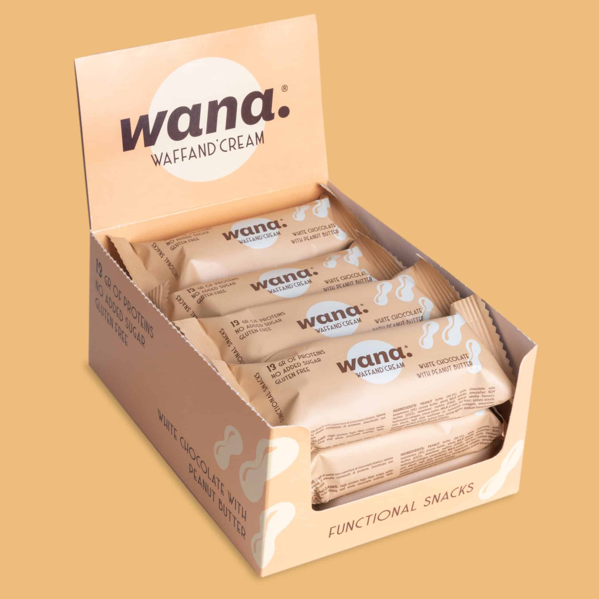 Wana functional snacks – wholesale Chocolate bar – White Chocolate With Peanut Butter Filling - Box Of 12 Bars1