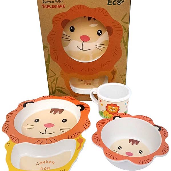 Cap Zone - Wholesale Dinnerware set – Kids & Baby - Bamboo Children's 5 PC Dinnerware & Cutlery Set Collection4