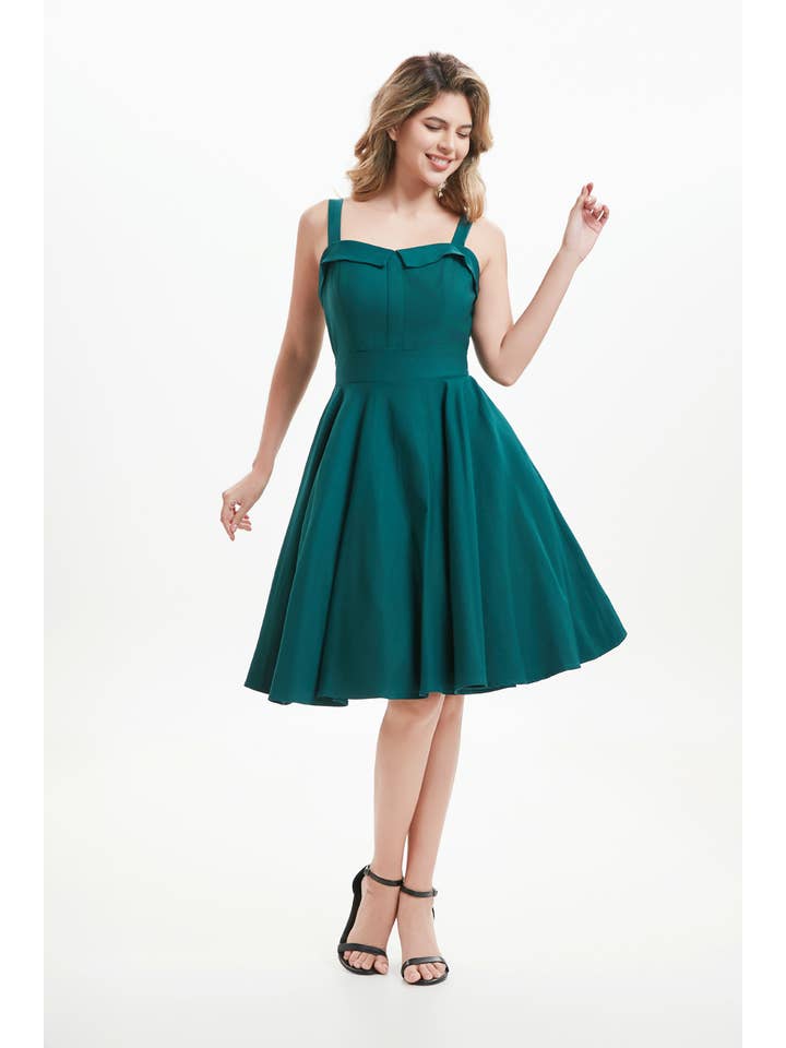 Teal 257142 | Kyla | Fit & Flare Dress With Pockets for wholesale on Faire2