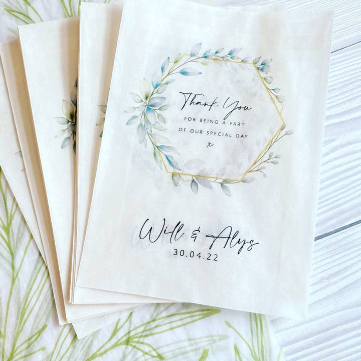 SR Creative Studio – wholesale Gift bags – Wedding Glassine Confetti & Favor Bags with Logo