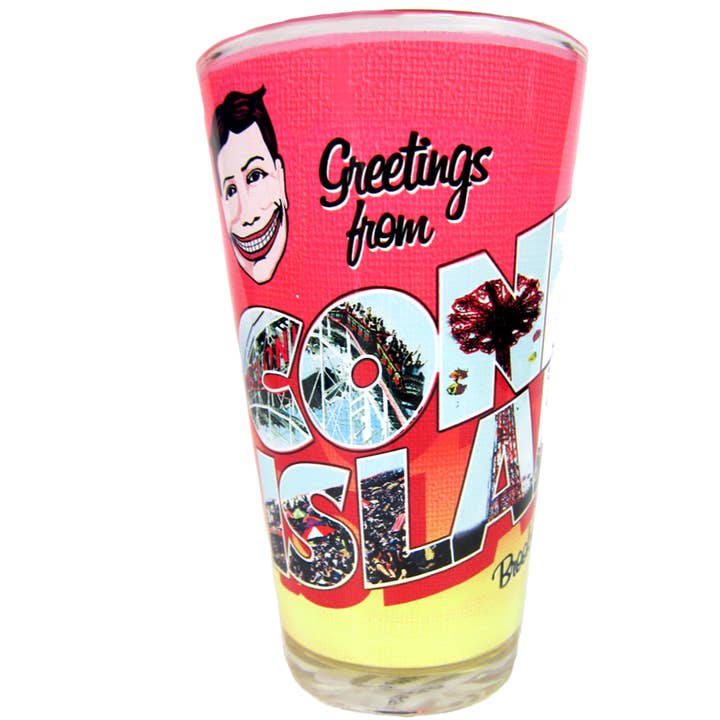 Greetings From Coney Island Pint Glass for wholesale by Happy Place by Lola Star