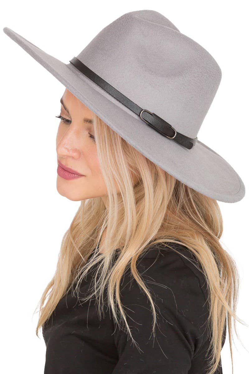 Cap Zone - Wholesale Fedora - Women's - Premium Two Tone Fedora Wide Brim With Belt 5