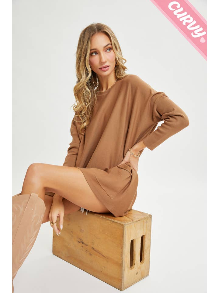 Sweet Lovely by Jen - Wholesale Tunic Sweater - Women's - FRONT POCKET OVERSIZE SWEATER PLUS SIZE50