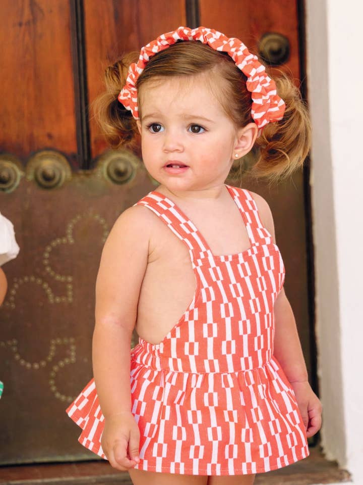 Braguita bebé niña estampado geométrico rojo y blanco for wholesale by Charanga