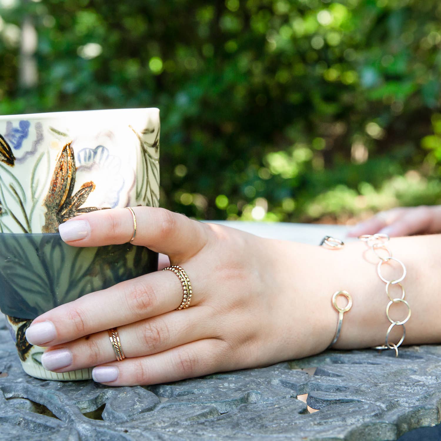 Cameron Kruse Designs - Wholesale Band/Stacked Ring - Thin Beaded Stacking Ring Set - gold-filled2