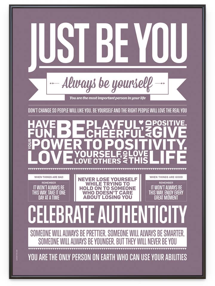 Bare vær dig, Violet, Kunsttryk, Forskellige størrelser for engroshandel hos I Love My Type