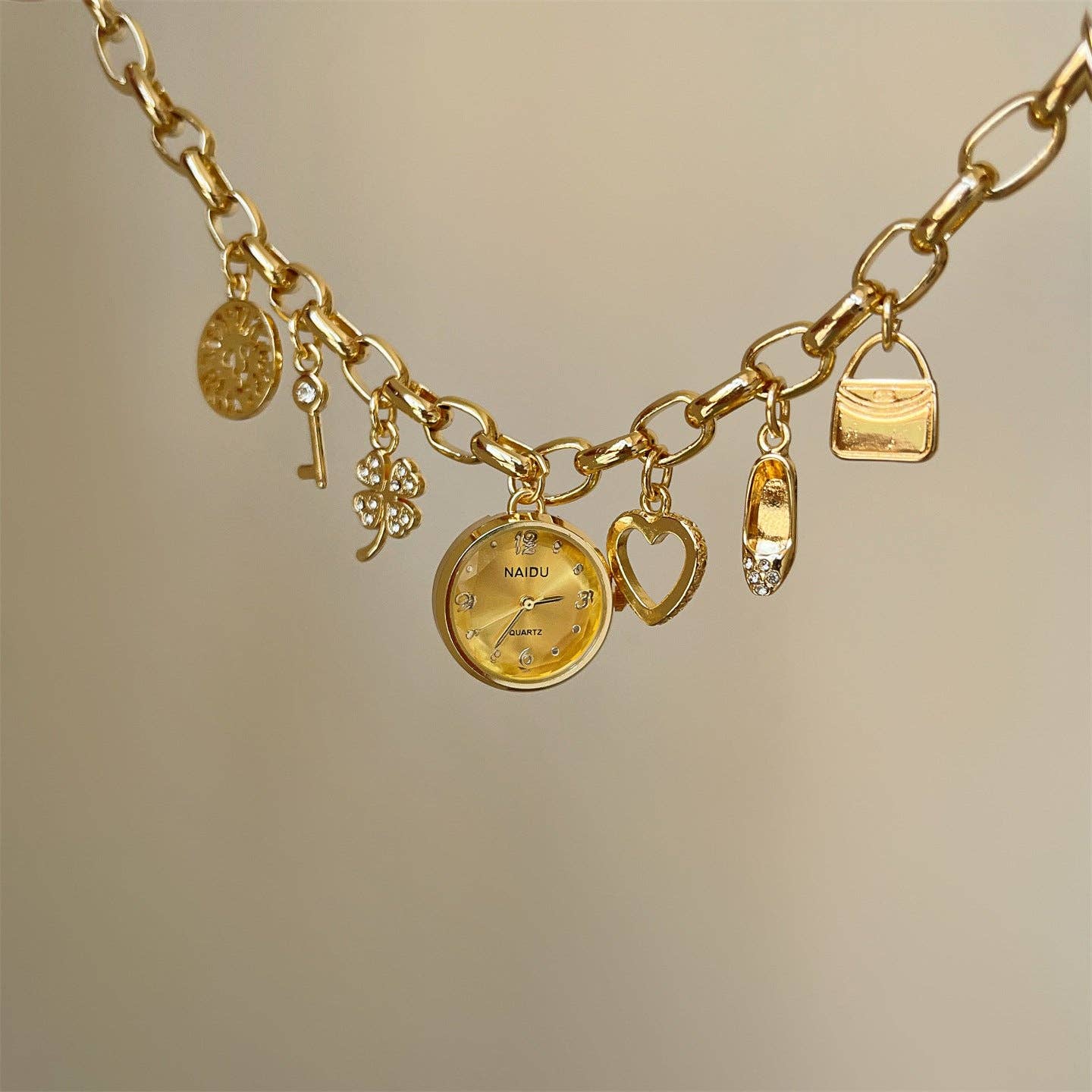 Dipped Shop - Wholesale Wrist Watch - Women's - Heart Pendant Charm Bracelet Quartz Watch DP25F7350