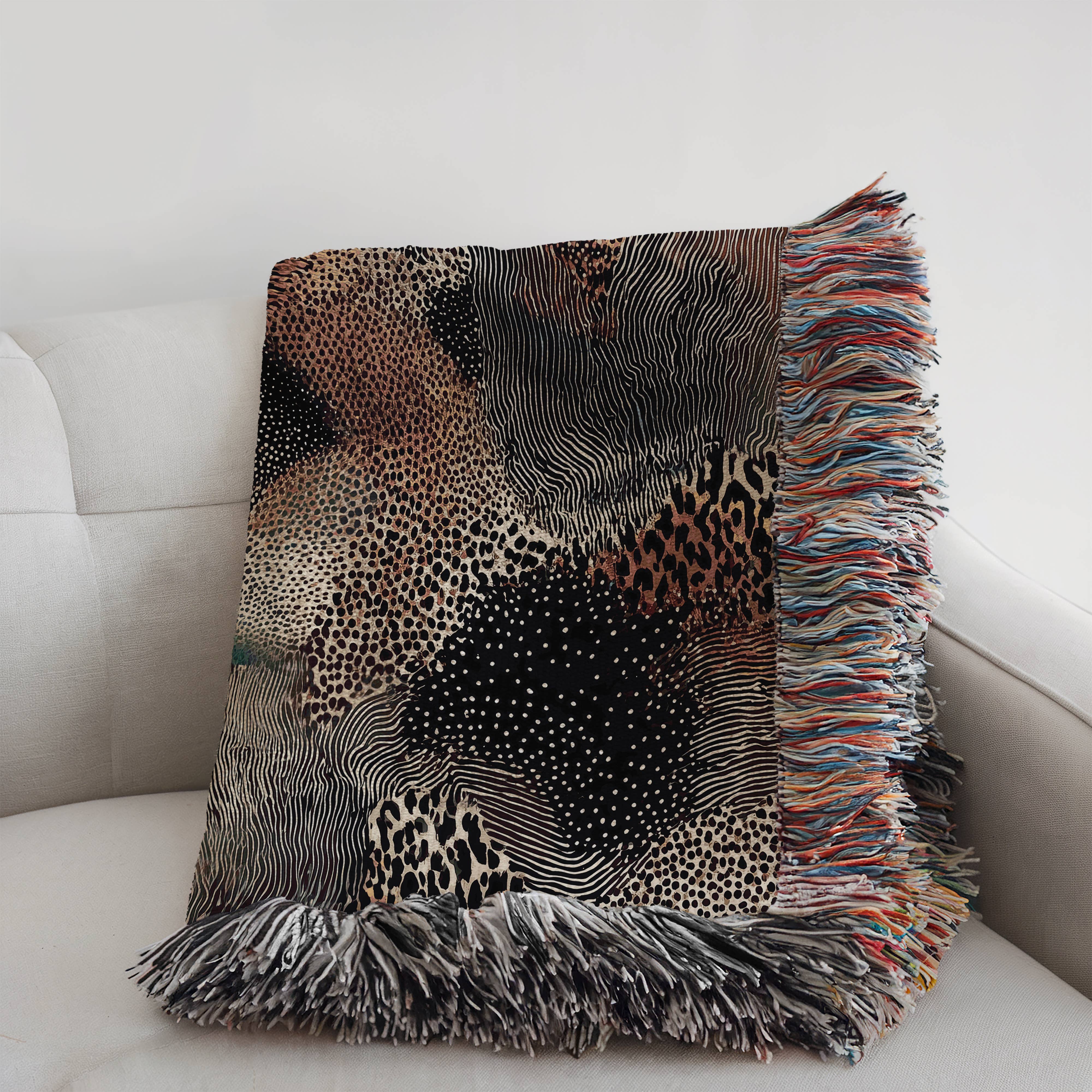 CasaIuliia – Großhandel Überwurfdecke – Abstrakte Leoparden-Decke, Schicke Jacquard-Decke mit Tiermuster2