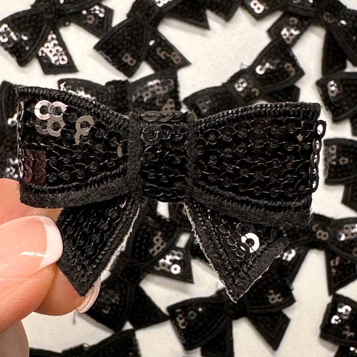 Aloe and Milk Boutique - Wholesale Hat Accessory - Women's - Sequin Bow Mini Patch, sequin patch, bow patch, cheer patch6
