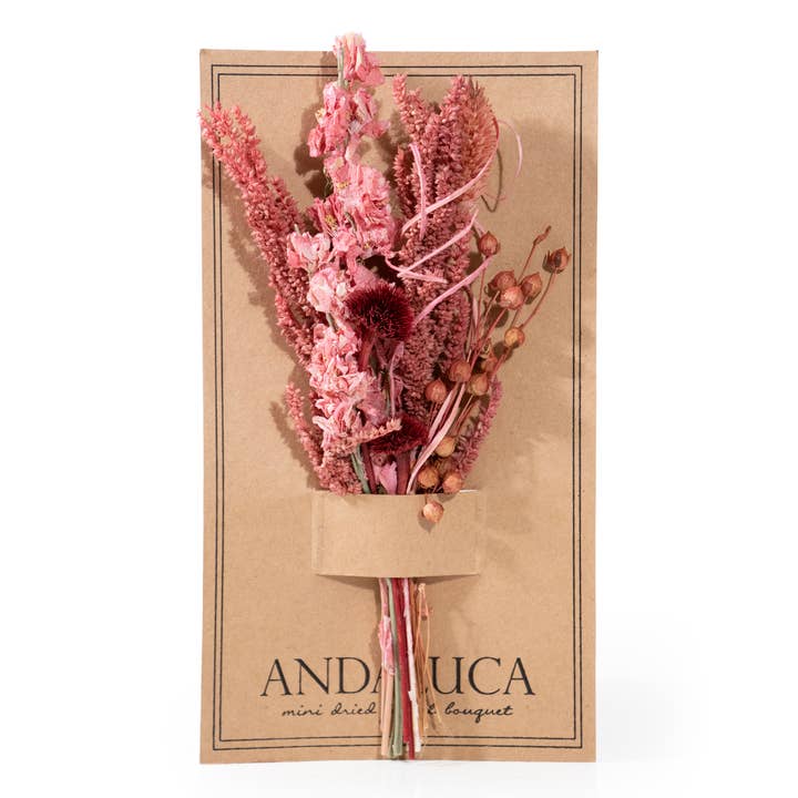 Andaluca - Wholesale Dried/Pressed Flowers - Pink Wildflower Mini Bouquet #138