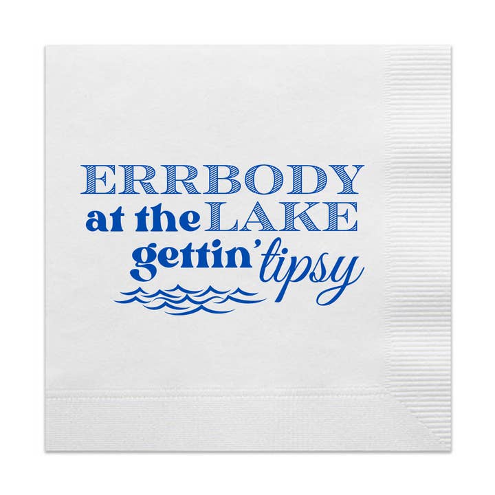 Errbody At The Lake Gettin' Tipsy Cocktail Paper Napkins for wholesale by Sunshine Daisy LLC