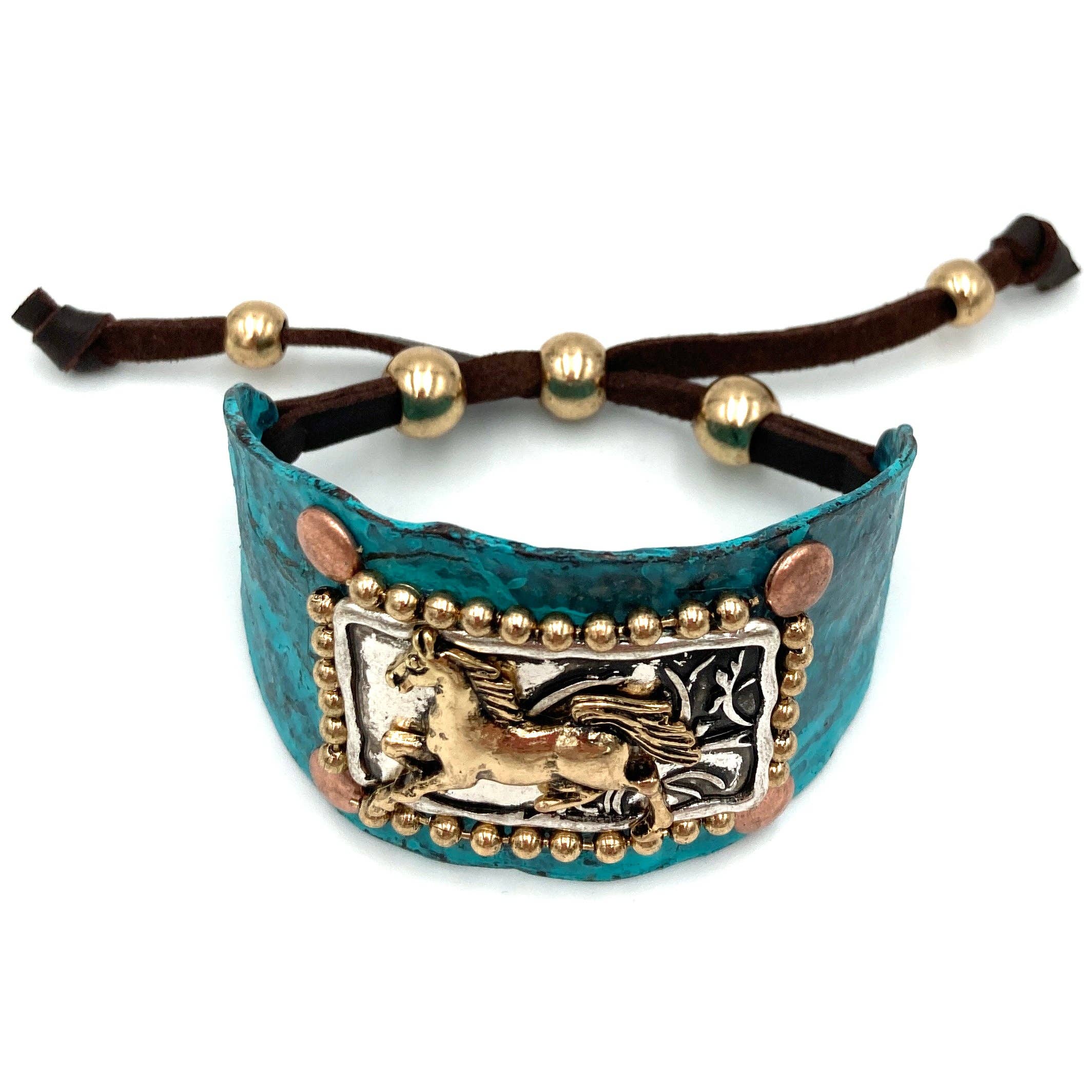 Lunar Deer - Wholesale Cuff Bracelet - Horse Cantering Western Bracelet Cuff3