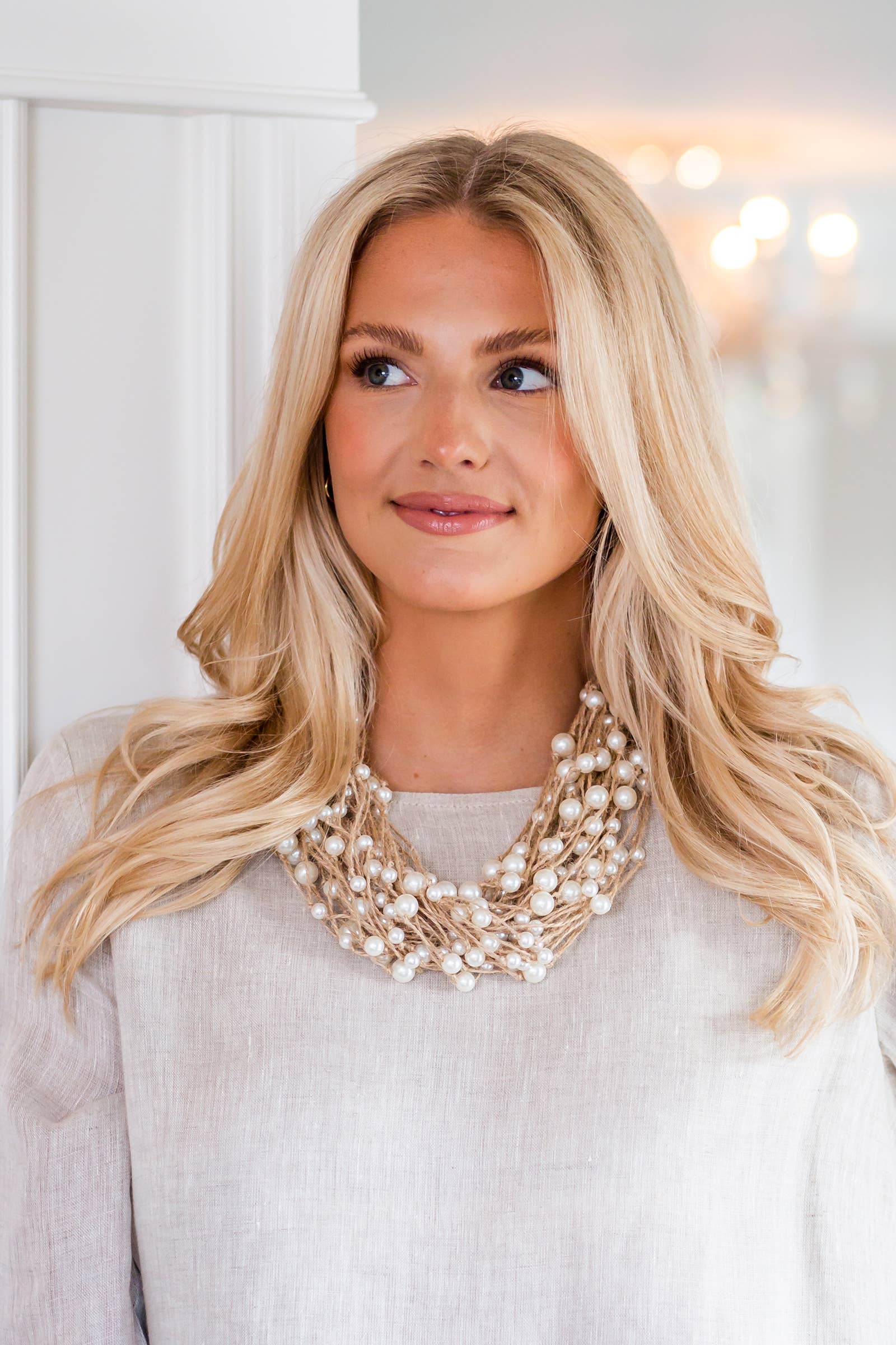 Arte Italica & Crown Linen Designs – Engroshandel Perlehalskæde – Multi Strand perle halskæde1