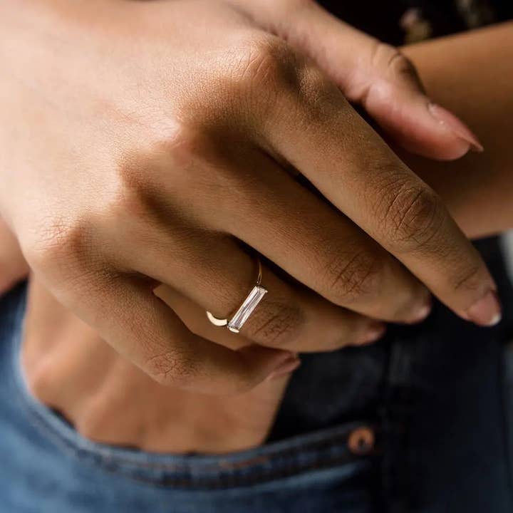 Honeycat Jewelry - Wholesale Single Stone/Solitaire Ring - Lorena Baguette Ring9