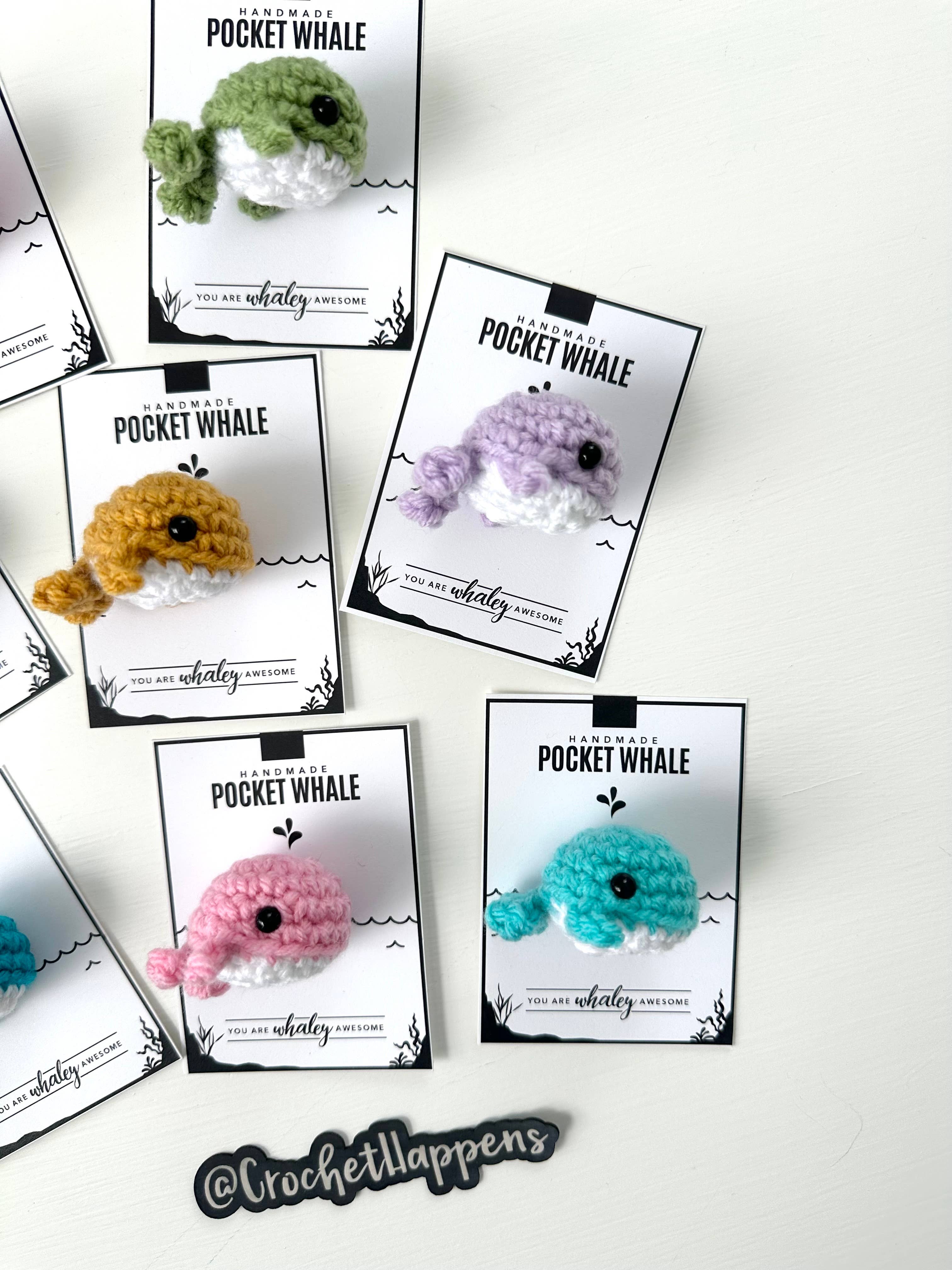 Crochet Happens - Wholesale Stuffed/Plush Toy - Kids & Baby - Pocket Whales - Set of 8 - Made to Order4