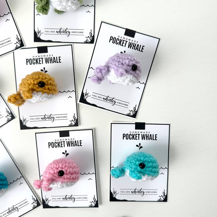 Crochet Happens - Wholesale Stuffed/Plush Toy - Kids & Baby - Pocket Whales - Set of 8 - Made to Order4