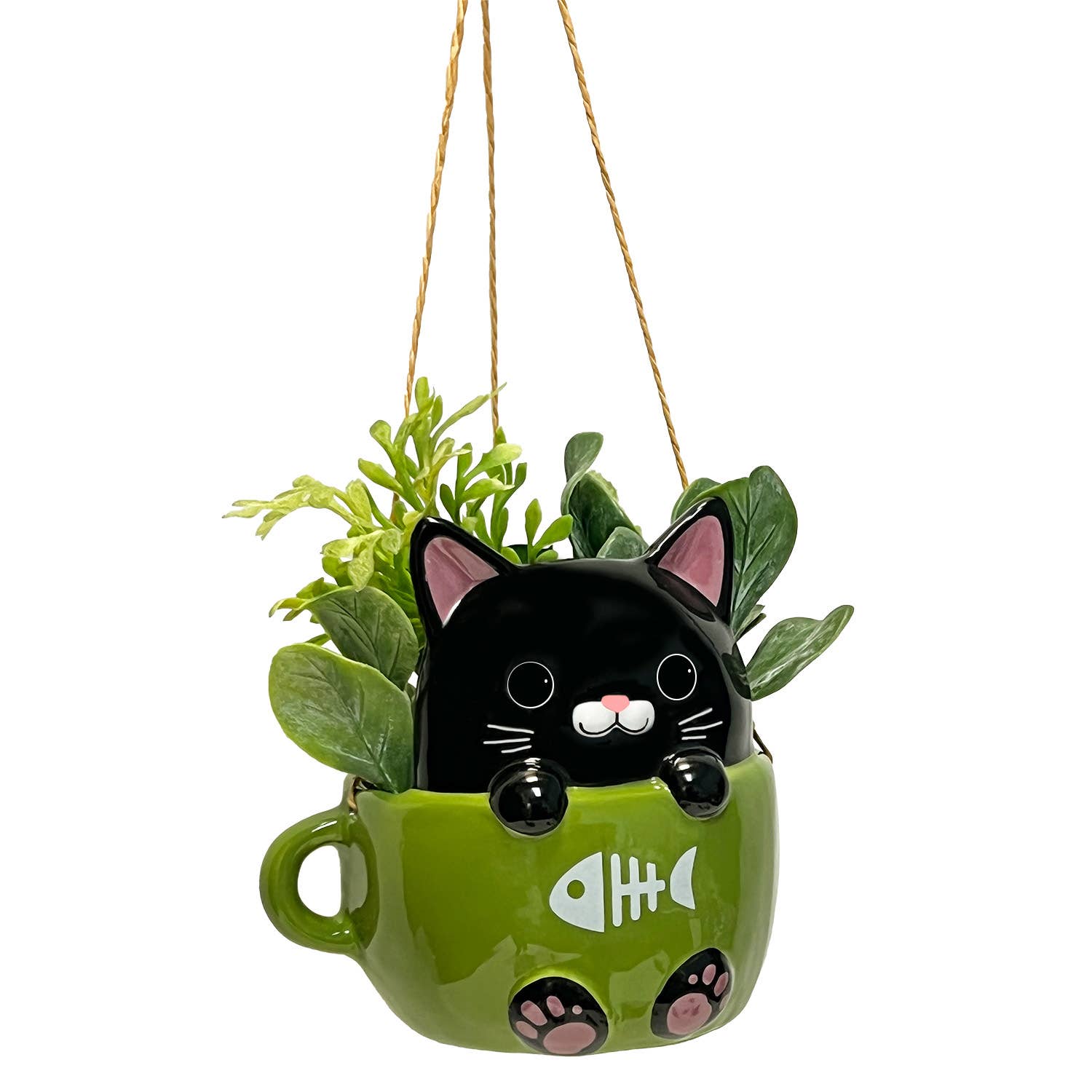 Streamline - Wholesale Hanging Planter - Cats In Cups Mini Hanging Planters1