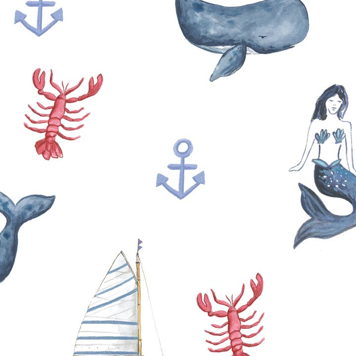 Jessica Frasz Studio - Wholesale Gift Bag - Nautical Gift Bag /Tossed nautical coastal gift bag