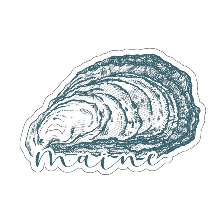 Maine Oyster Sticker for wholesale by Hemlock Ridge Designs