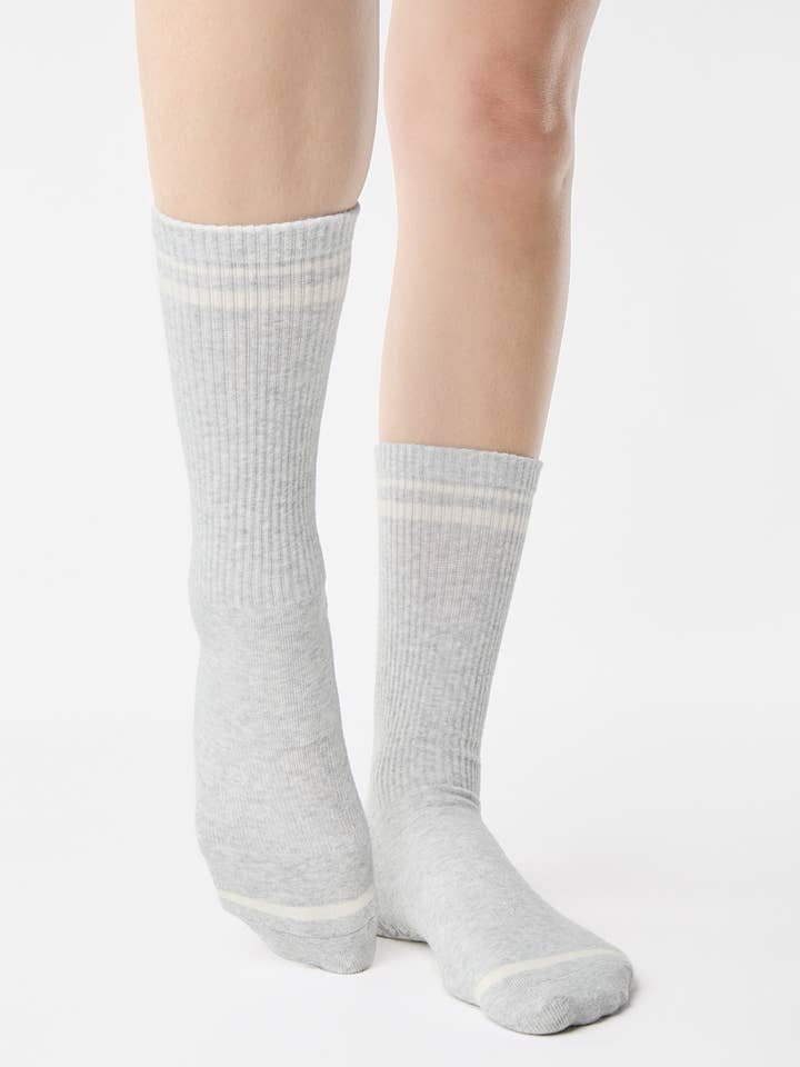 Women's Varsity Crew Grip Sock– No Slip Cotton Blend for Pilates & Barre for wholesale by Pointe Studio