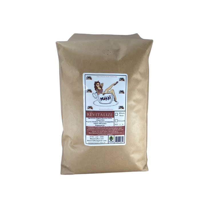 Återvitalisera Botanisk kaffe-kanel, Ashwagandha, tall 5 lb för wholesale av Moxxi Coffee Company