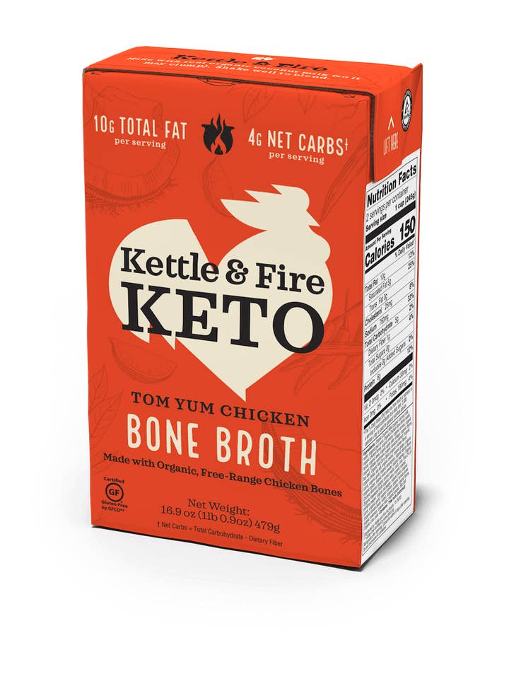 Tom Yum Keto Bone Broth 16.9oz for wholesale by Kettle & Fire