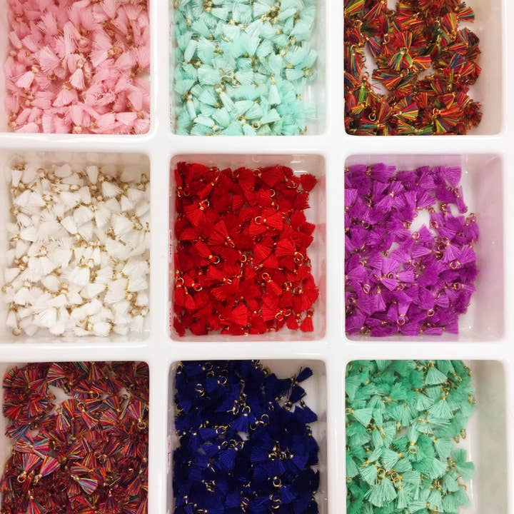 The Bead Bazaar - Wholesale Individual Charm/Pendant - Tassels, Mini Tassels, Jewelry Tassel, Jewelry Making, Pack of 10, Wool, Tassel, Tassel Pendant, Boho Tassels1