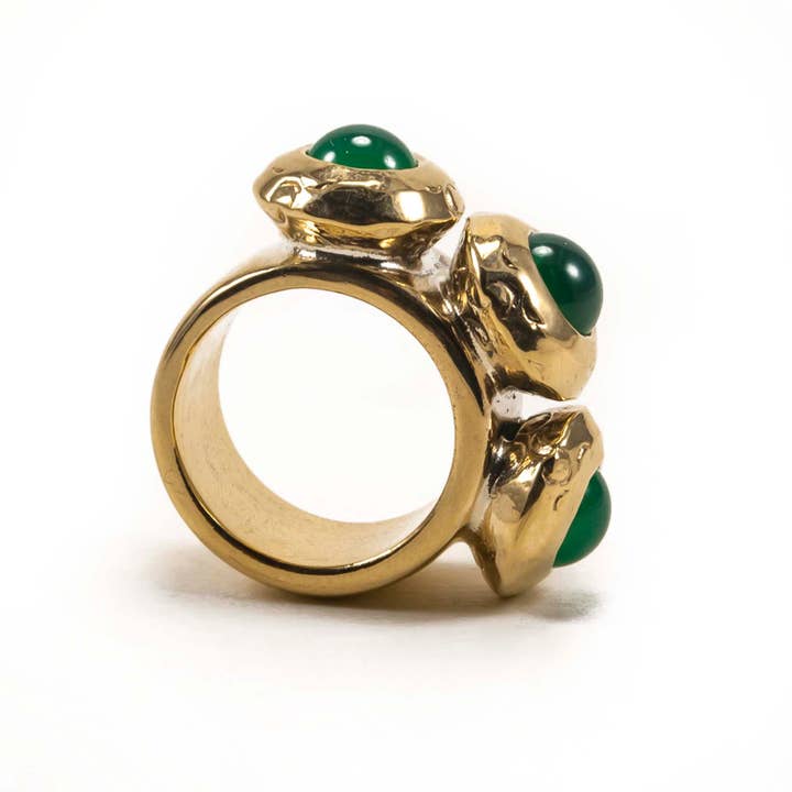 Morbido punk a tre punte con onice verde per la vendita all'ingrosso da parte di Rebecca Nadler Designs