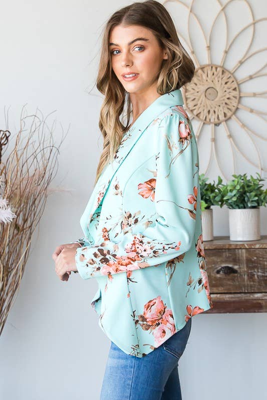 MINT SJ1206-21 FLORAL OPEN BLAZERS for wholesale on Faire10