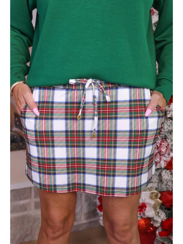 White Christmas Plaid Skort for wholesale on Faire6