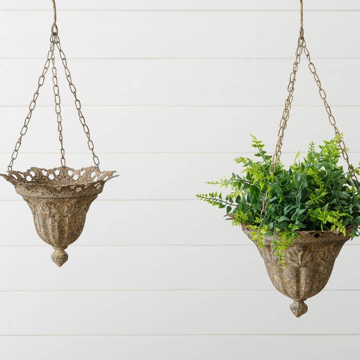 Audrey's Home & Gift - Wholesale Hanging Planter - Iron Hanging Planters (Set Of 02)
