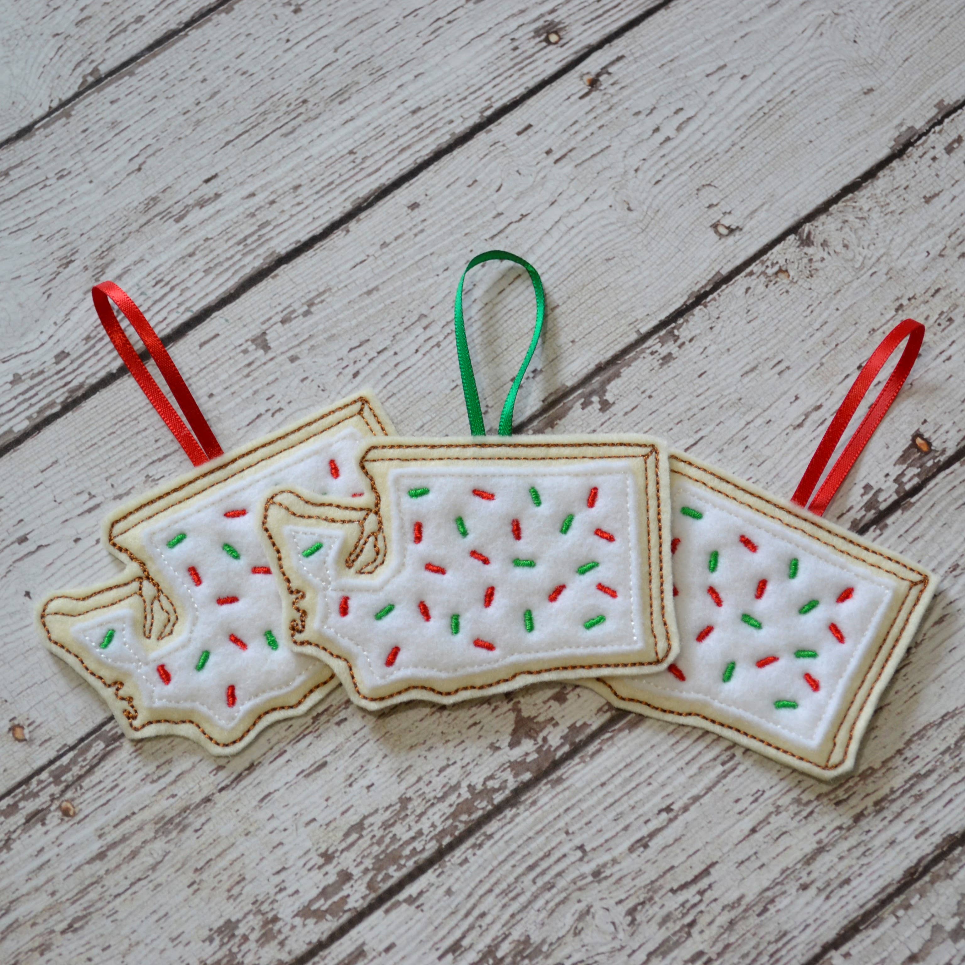 SewMuchMoreStore - Vente Objets de décoration - State Sugar Cookie Brodé Feutre Ornement - Vacances10