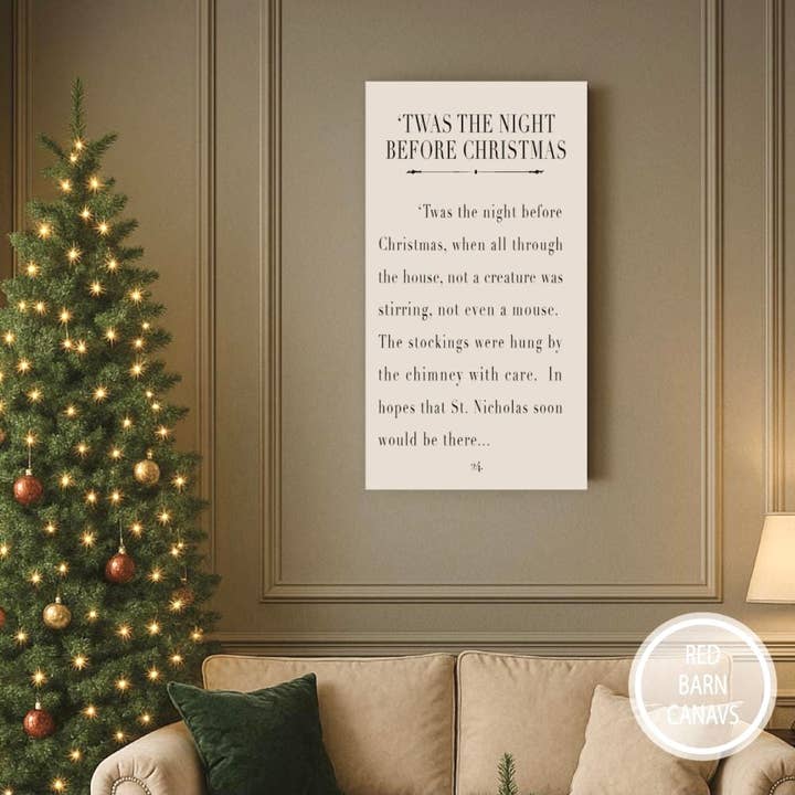 Red Barn Canvas - Wholesale Christmas Wall Art - 'Twas The Night Before Christmas | Banner or Stretch Canvas9