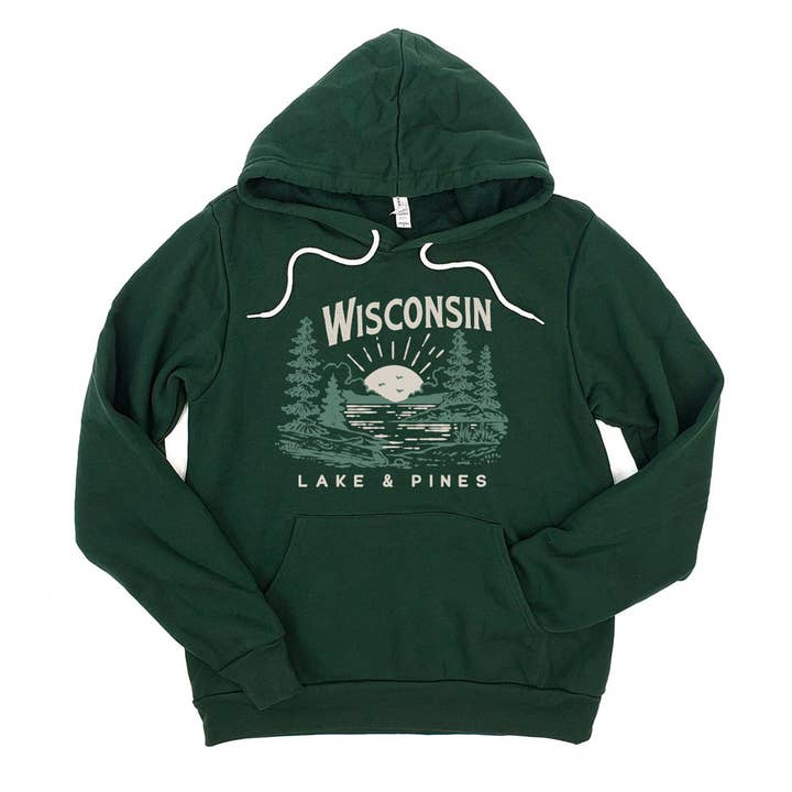 Wisconsin Sunrise Hoodie – Forest for wholesale by Forward Apparel Co.