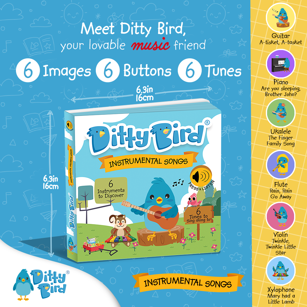 Ditty Bird Europe – Großhandel Baby & Toddler Book (0-2) – Baby Book -Ditty Musical Book: Instrumentale Kinderlieder1