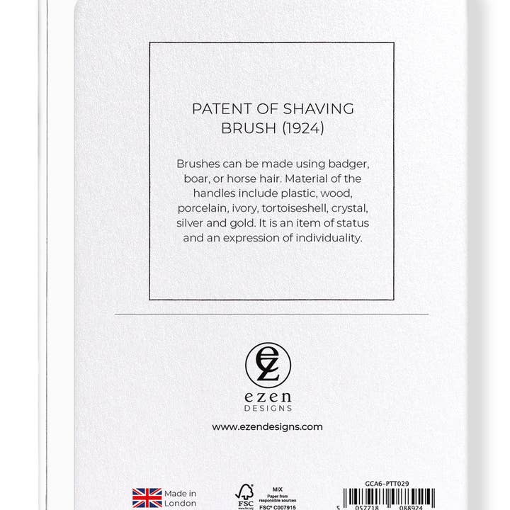 Ezen Trade - Wholesale Everyday greeting card - PATENT OF SHAVING BRUSH (1924): Greeting Card1