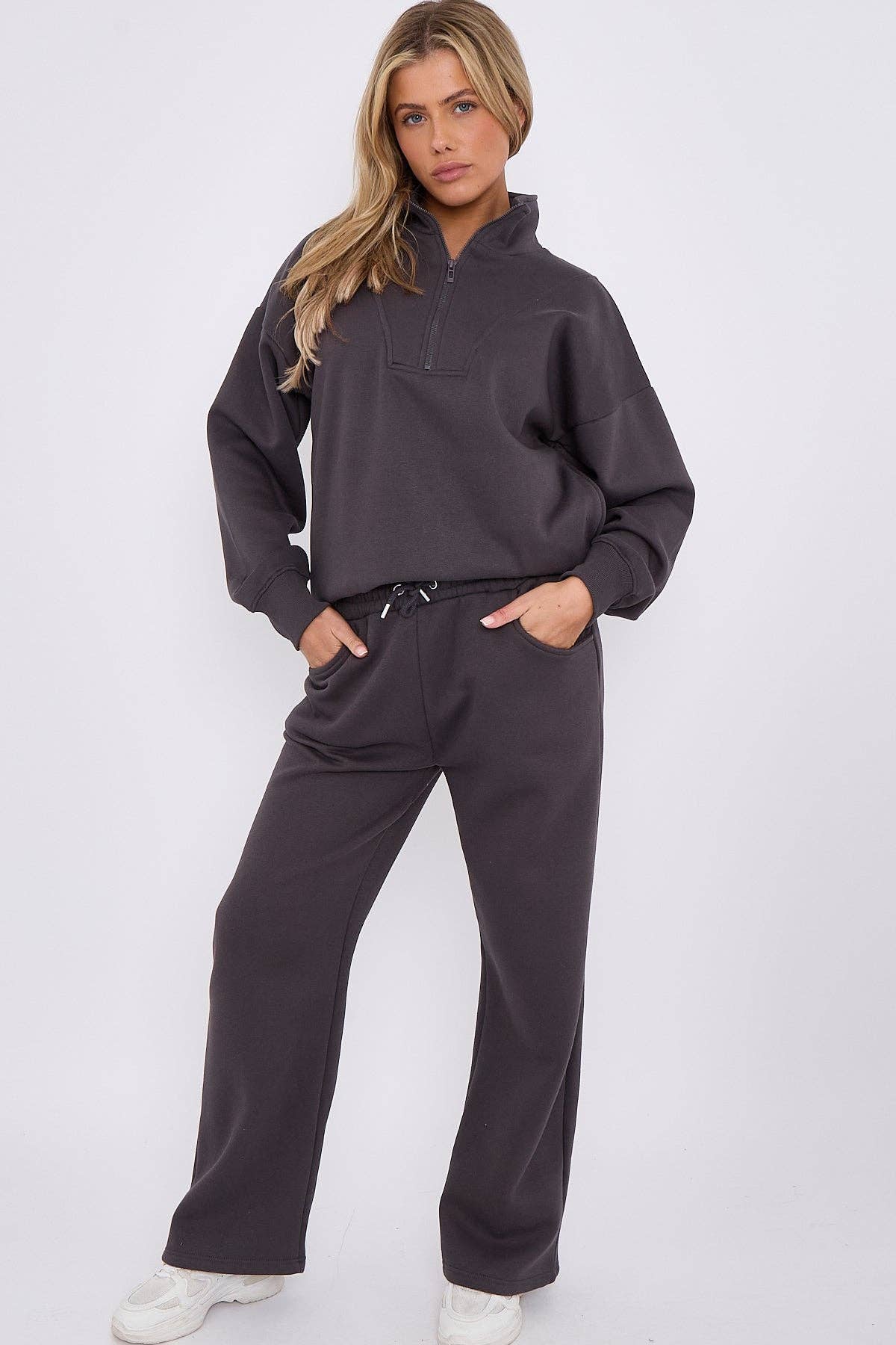 Stylewise Direct - Wholesale Lounge Set - Women's - 1/2 Zip Top & Jogger Fleece Co-ord3
