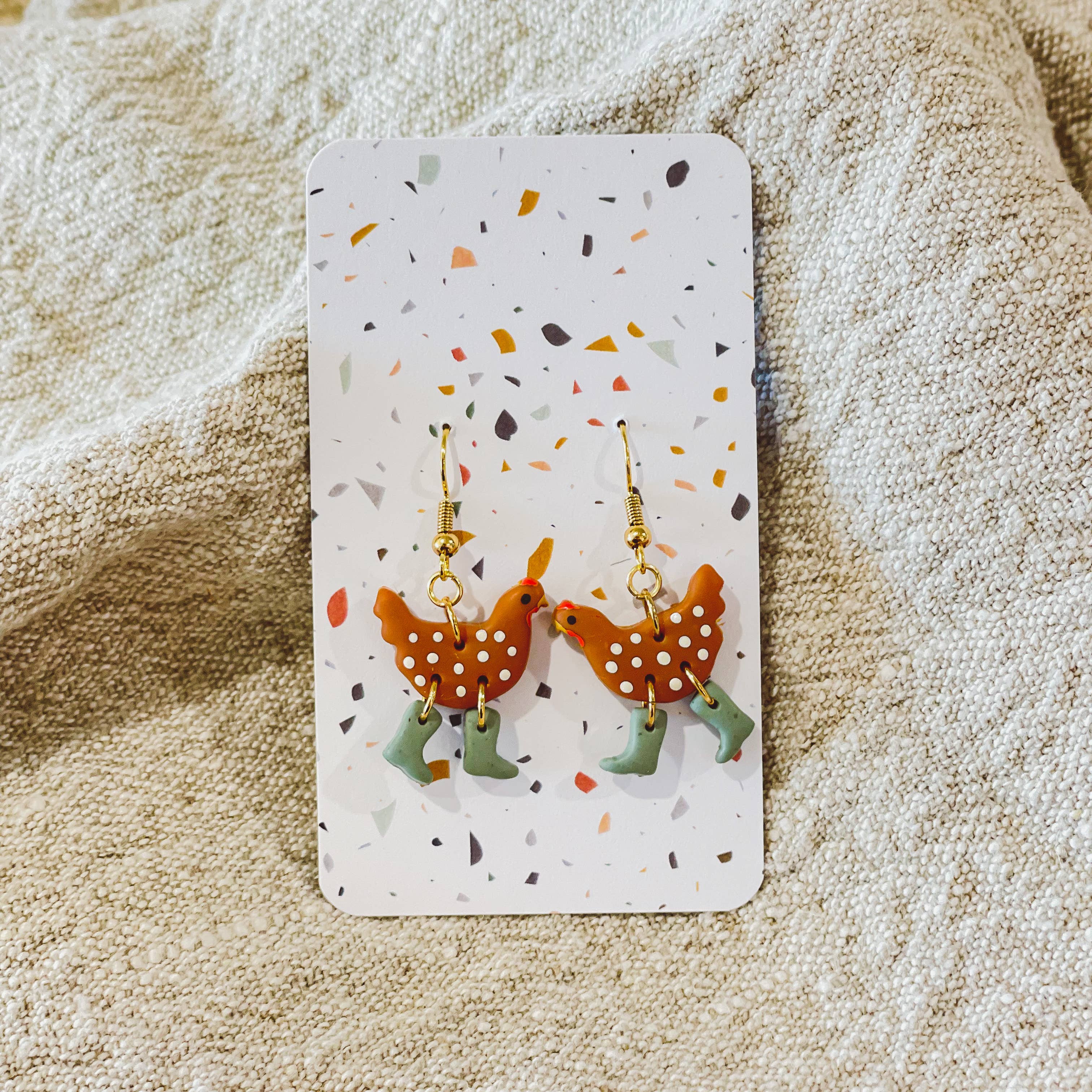 Sydni Carlson Art - Wholesale Dangle Earrings - Assorted Pack: Chickens with Boots Earrings5