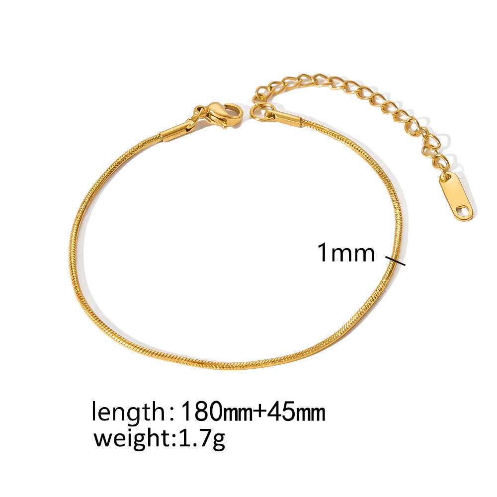 Mio Queena - Wholesale Link & Chain Necklace - Multi Style 18K Golden SS bracelet Chain DIY Accessories-FGS8