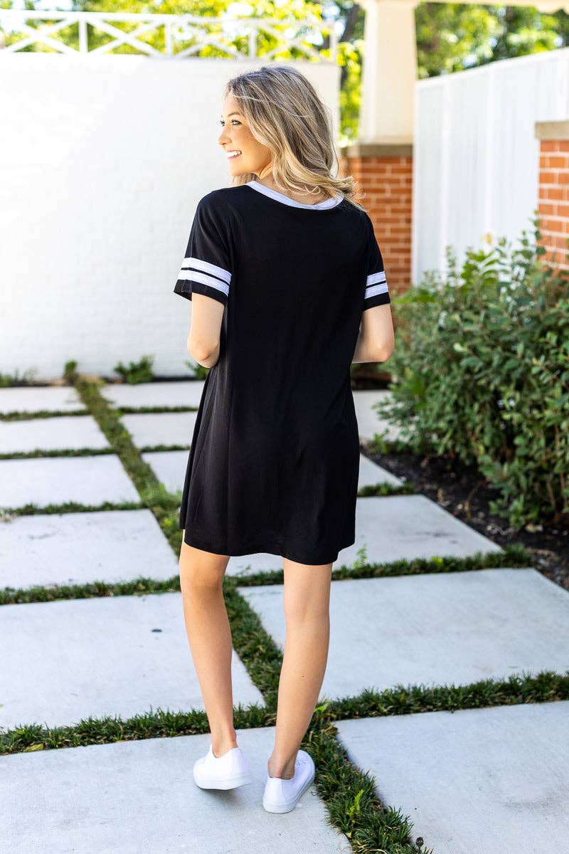 Say it Loud, Say it Proud Gameday Dress, Black for wholesale on Faire3