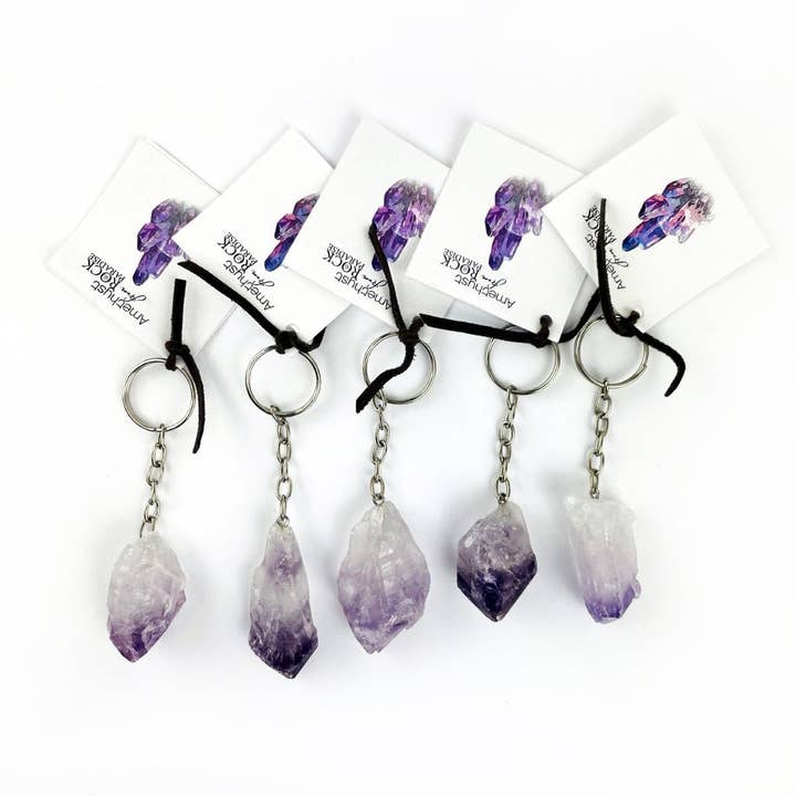 Rock Paradise - Wholesale Keychain - Women's - Crystal Point Keychains - 10 Pack - YOU CHOOSE STONE