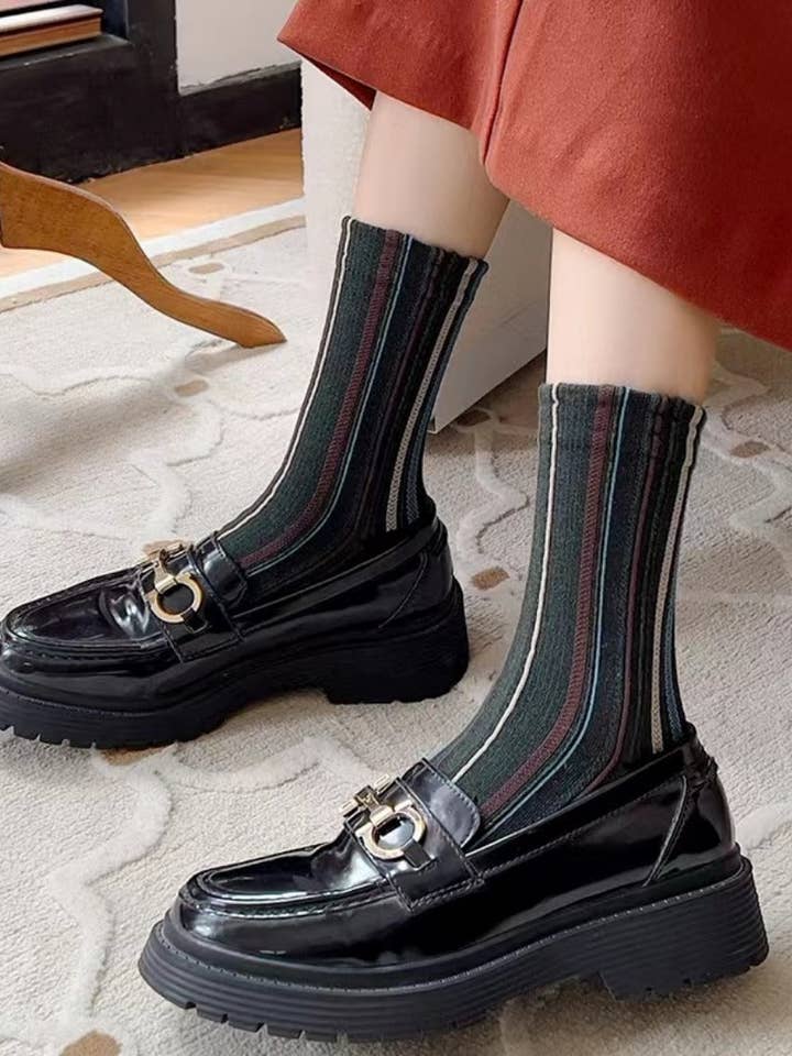 Funkyrel® Atzbranding Limited – Engroshandel Strømper - Dame – Rufia – Boheme strømper med farverige striber3