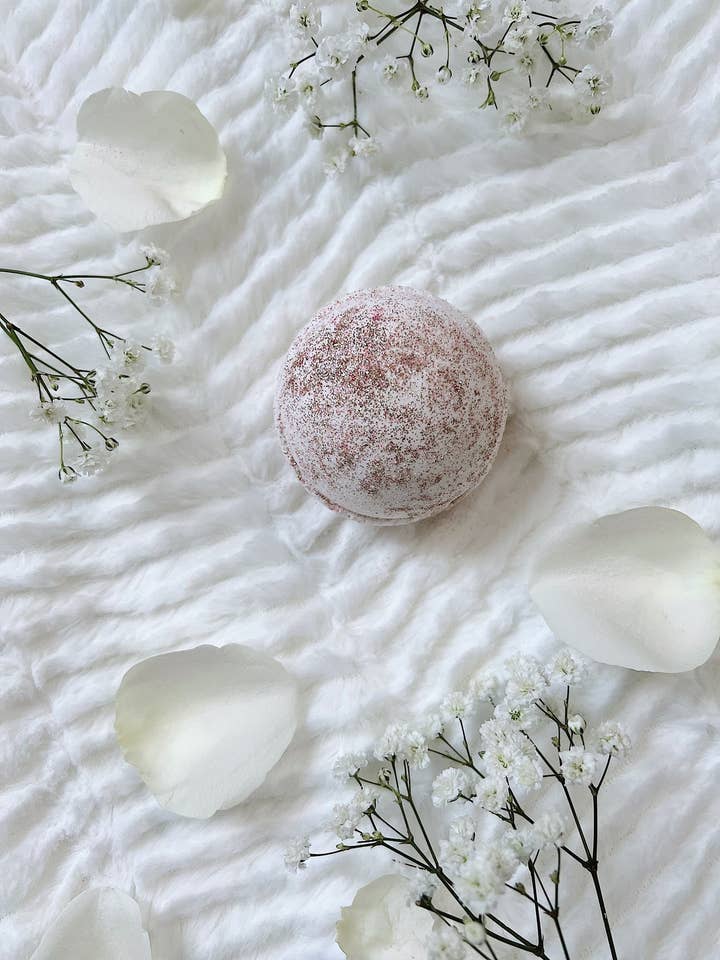 Rose Gold Glitter Bath Bomb for wholesale by Falling In Lovely
