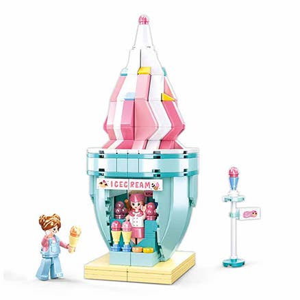 Texas Toy Distribution - Vente Jeu construction – enfant - Kit de construction en briques de maison de crème glacée (247 pièces)1