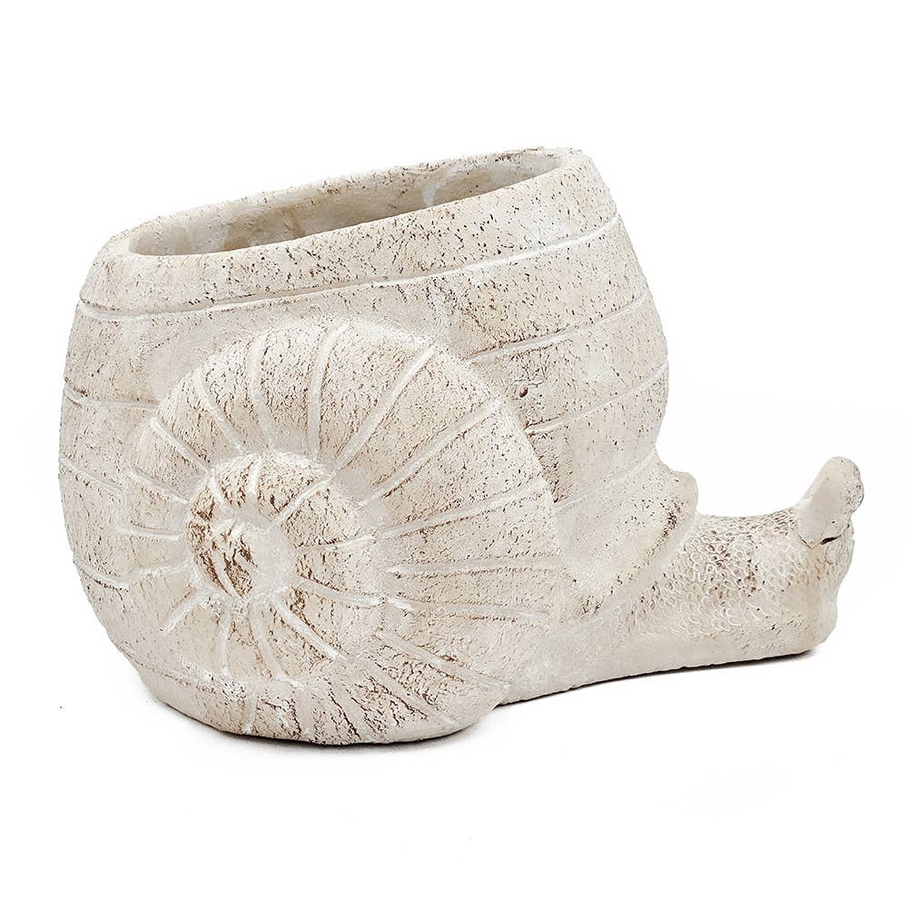 Beige Multi Decorative Sand & Cement Snail Planter with Texture for wholesale on Faire1