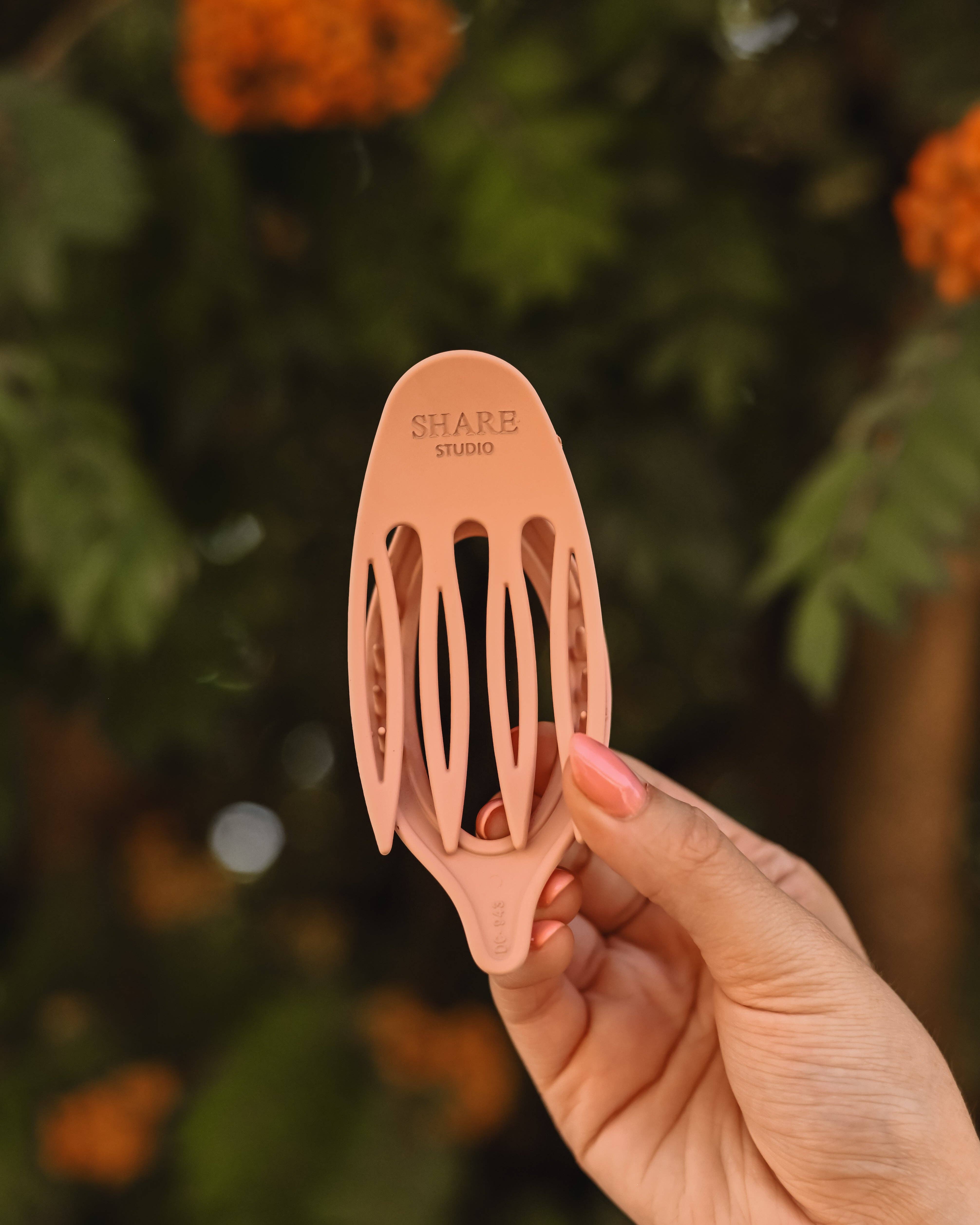 Share Studio - Wholesale Hair Clip - Women's - Charm Pink Lay Flat Wide1