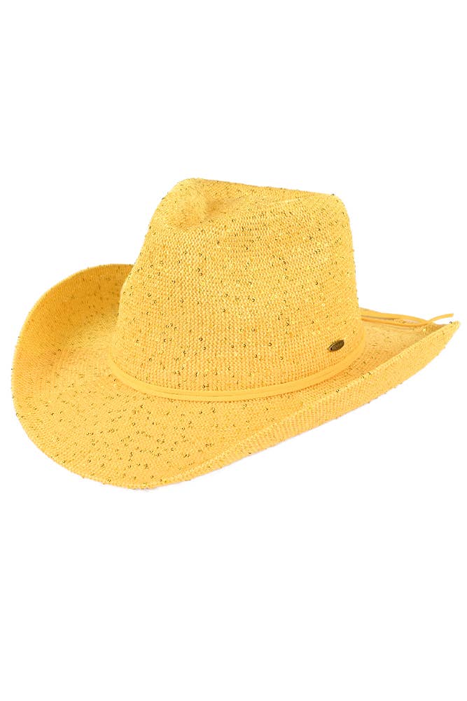 Hana - Vente Chapeau de cowboy – femme - Chapeau de cowboy à paillettes C.C19